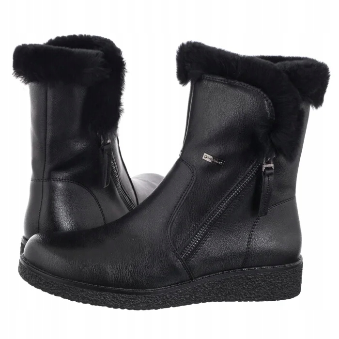 Dámské zimní boty Kotníkové Boty Kozačky Sergio Leone černé lícové Bt 338-S