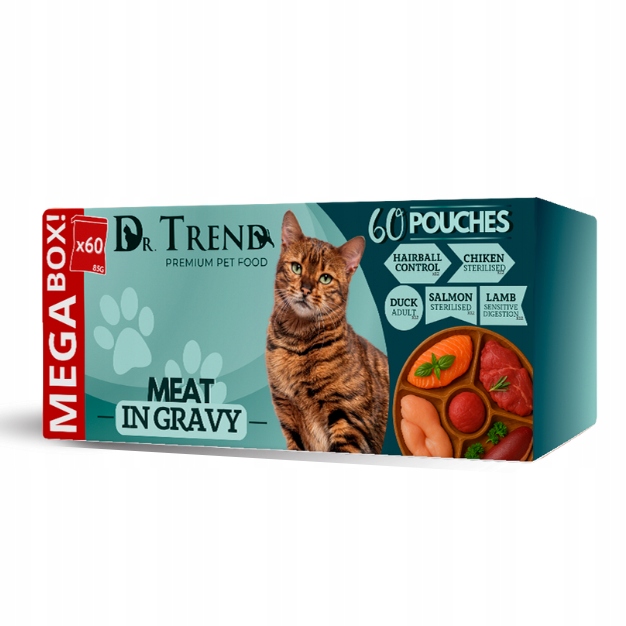 Levně Dr. Trend Premium vlhké krmivo Love Cat mix chutí 60x85 g