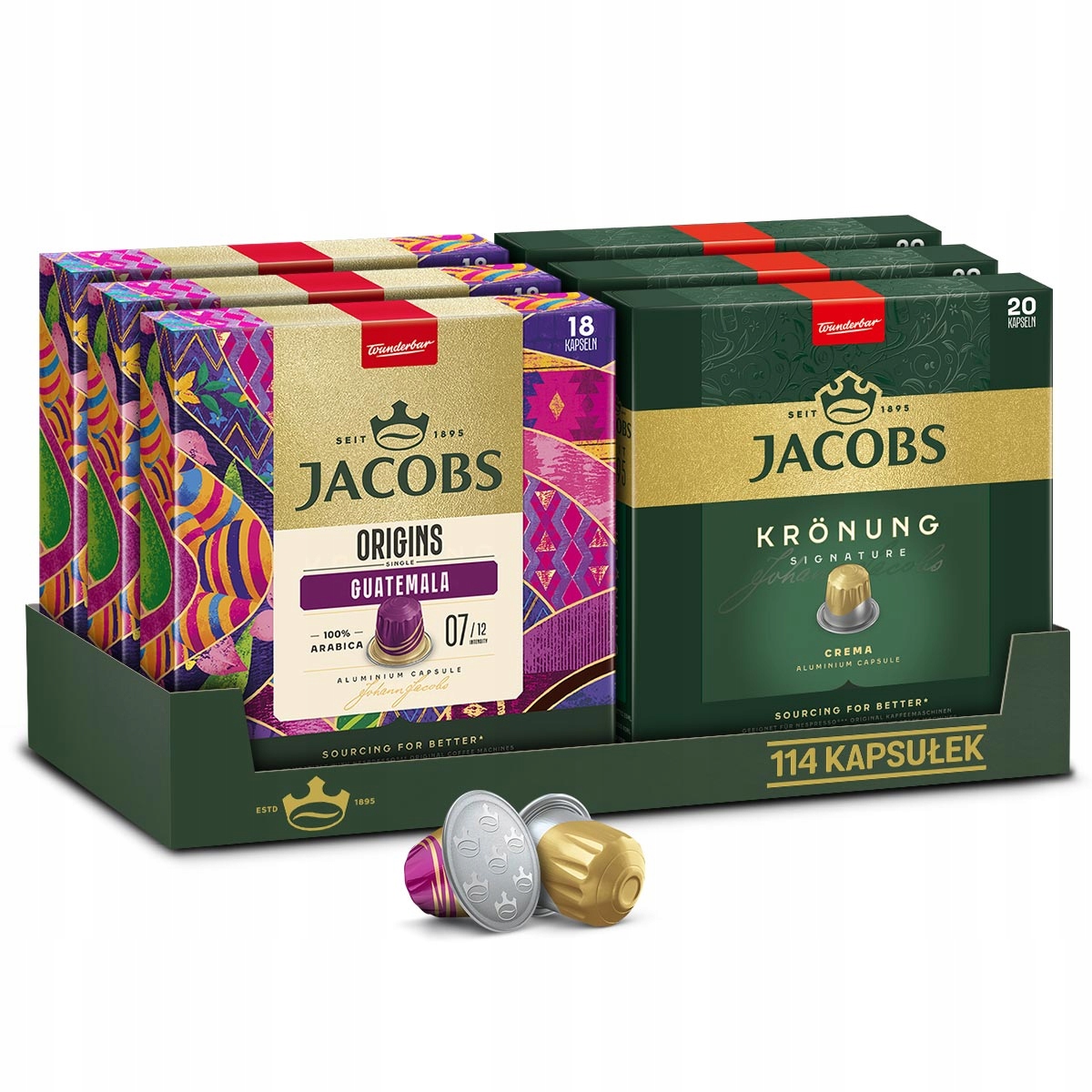 Kapsułki Jacobs do Nespresso(r)* Kronung, Guatemala [114 kaw] 6 opakowań