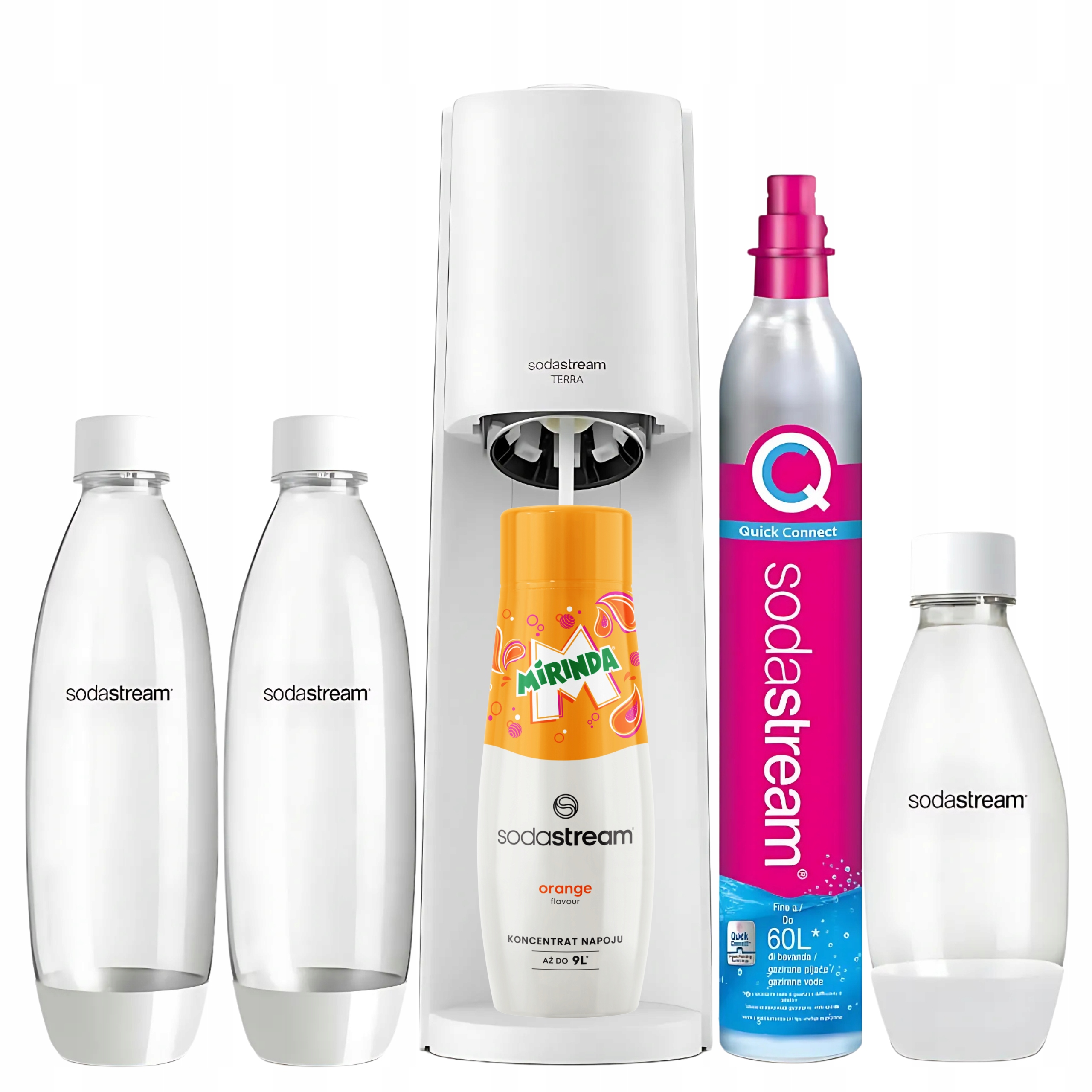 Sodastream Terra saturátor sada 2 fľaštičiek 1 l fľaša 0.5 l Mirinda