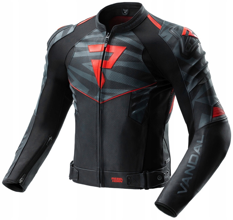 Rebelhorn Vandal II Fluo Red Kožená Motocyklová Bunda 46 Pánska
