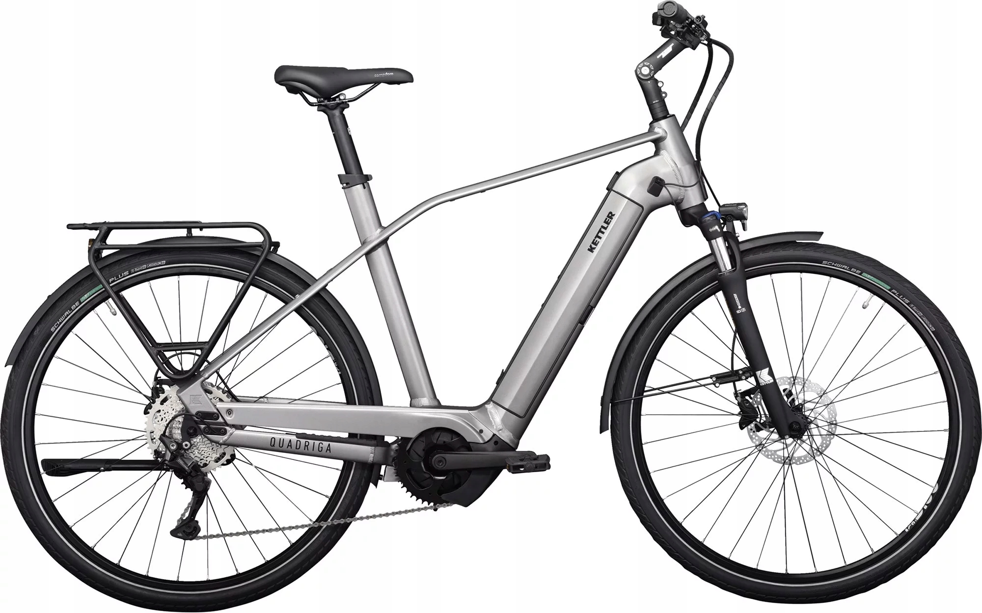 Rower elektryczny Kettler Quadriga P10 Męska 21" silver matt 53 cm