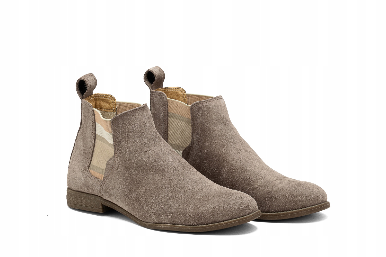 Taupe dámské kožené semišové boty casual 38