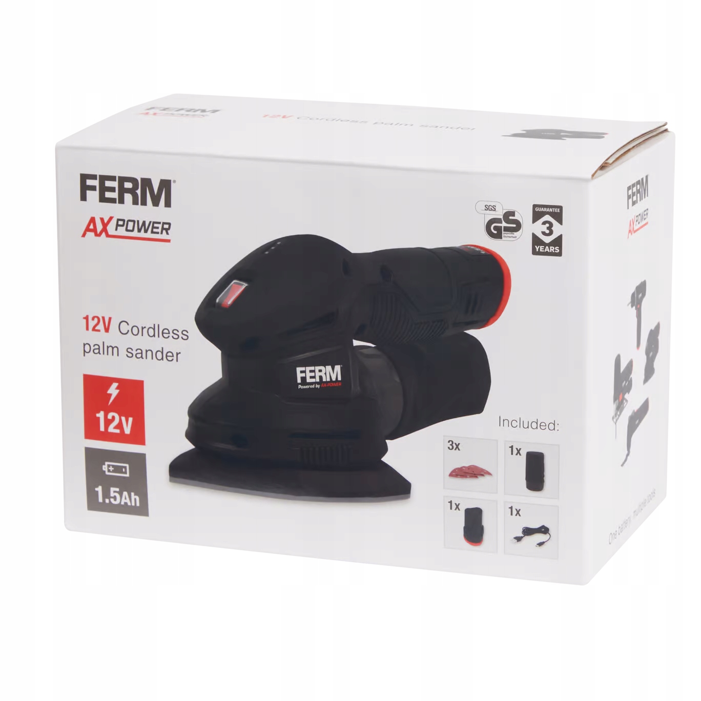 Nowa Bezprzewodowa szlifierka kompaktowa Ferm AX-power 12V