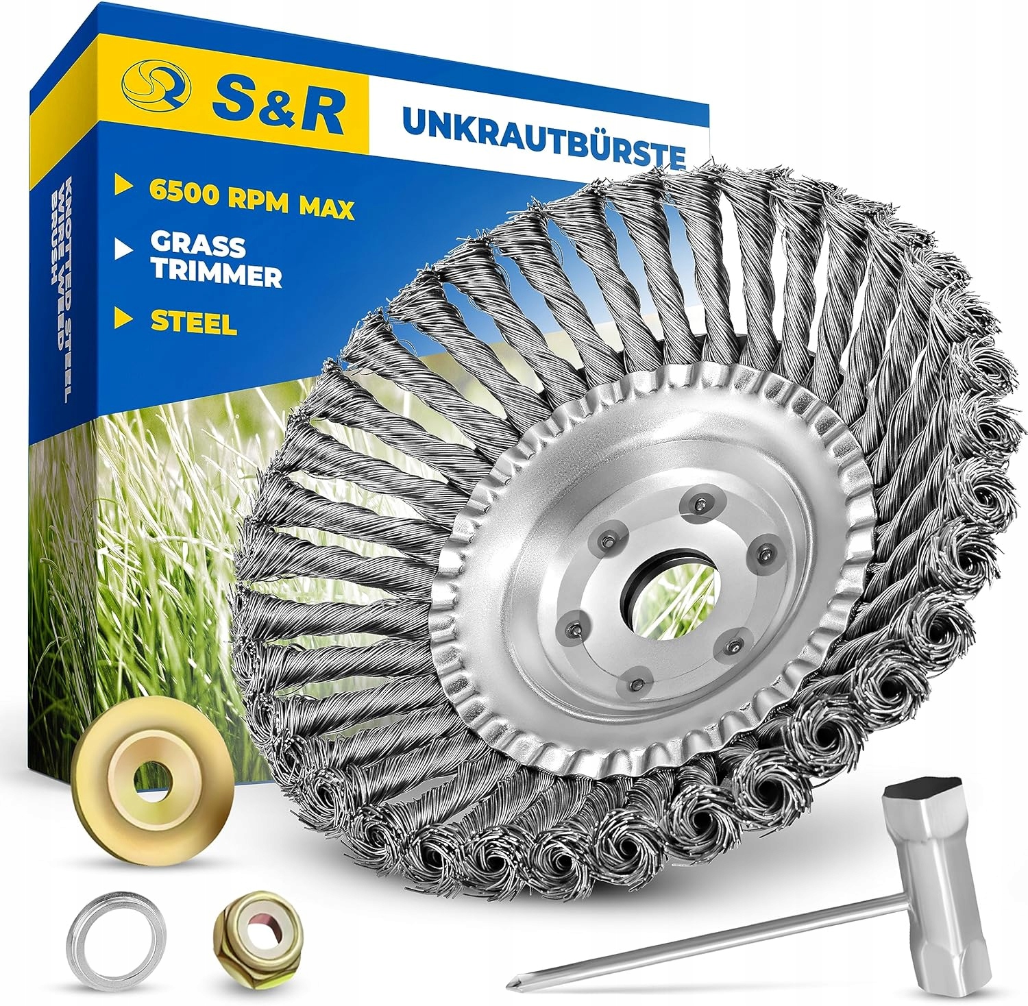 Szczotka druciana do kosy spalinowej do bruku kostki brukowej 200MM chwasty