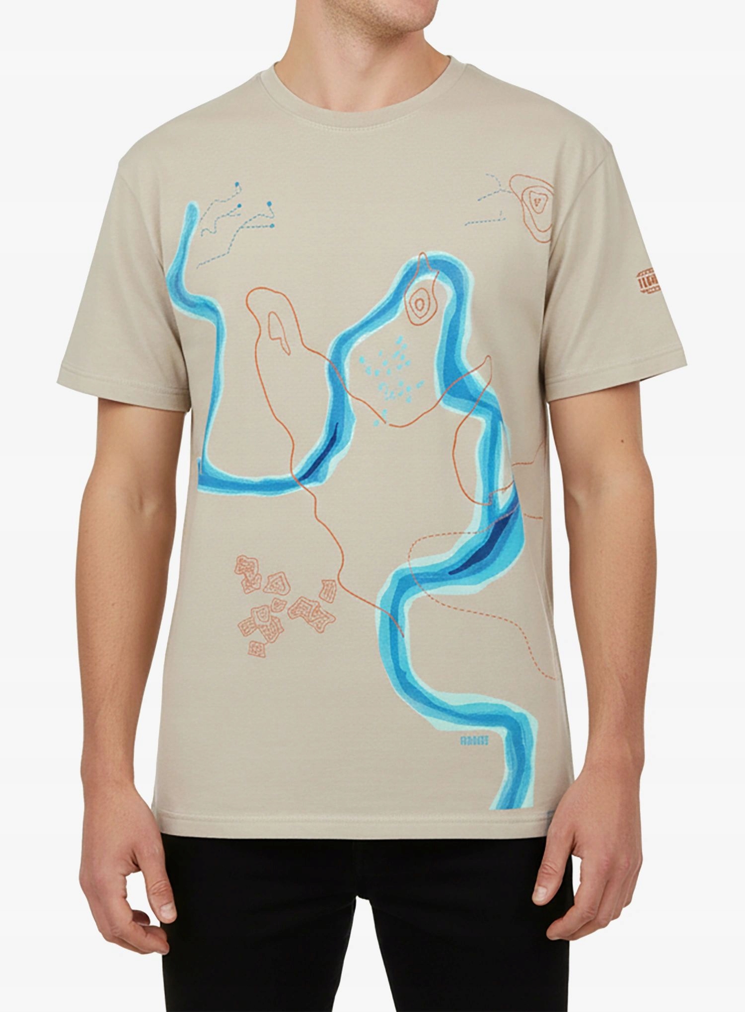 Tričko s potiskem Turbat River T-Shirt světle taupe XL