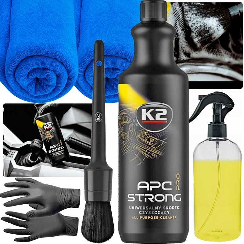 K2 Zestaw Do Czyszczenia Wnętrza Samochodu Apc Strong Pro 1000ML Pędzelek