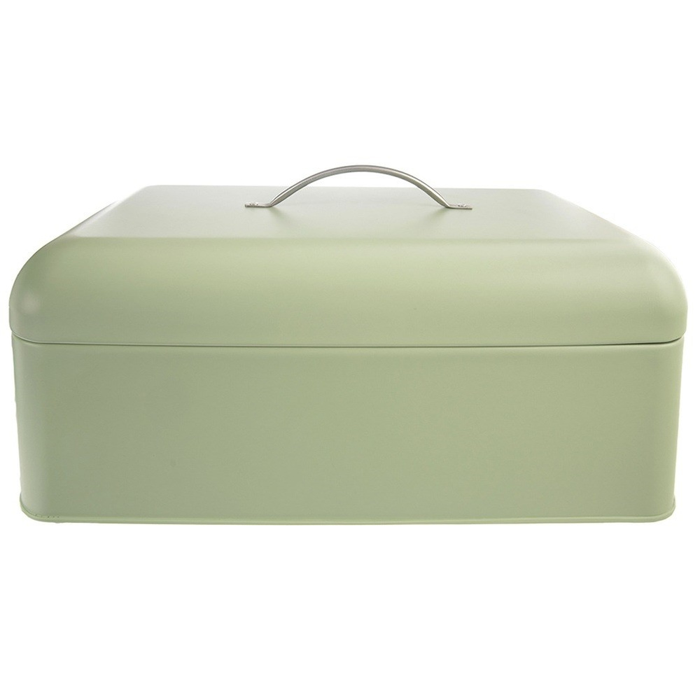 Chlebník Kovová kuchyňská nádoba na chléb, skladovací pečivo, zelená barva