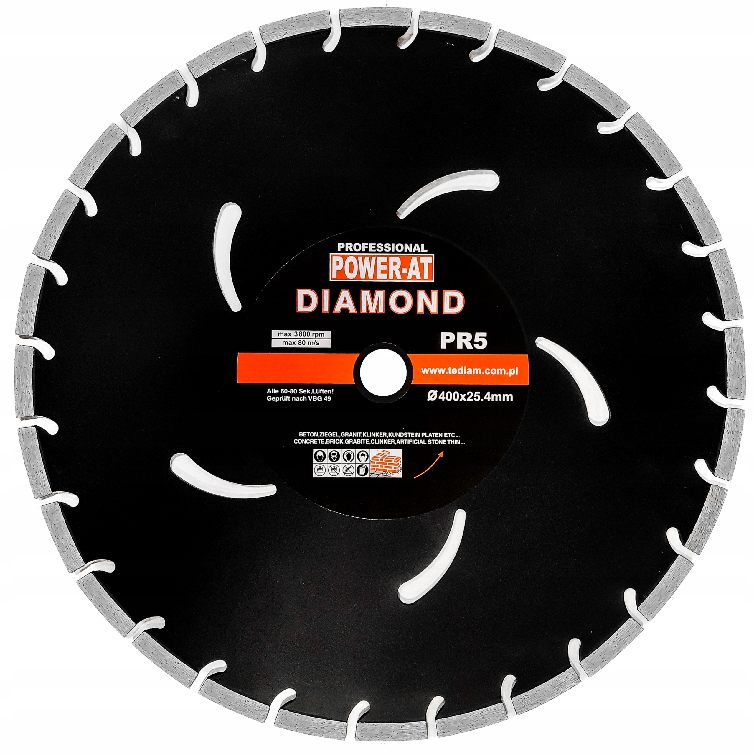 

Tarcza do betonu 400x25,4 diamentowa segmentowa