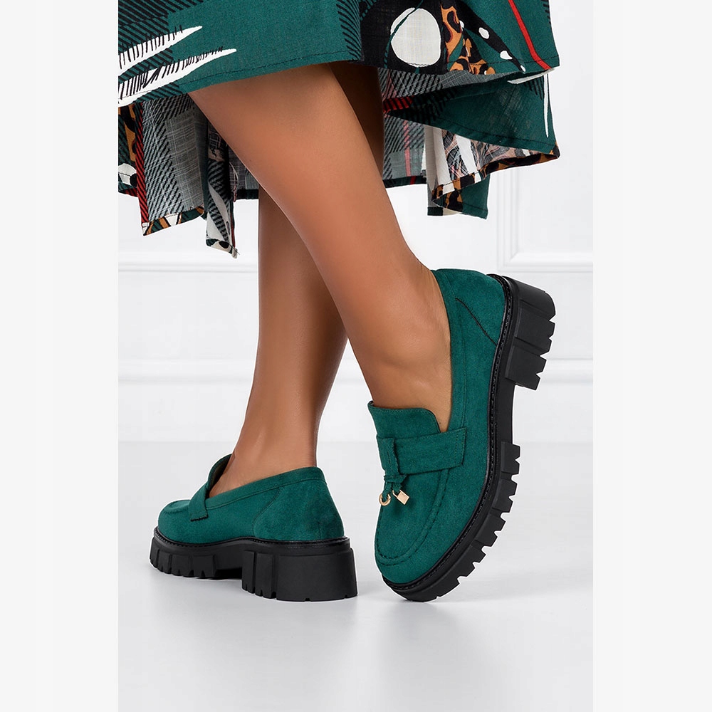 MOKASYNY PÓŁBUTY DAMSKIE MODNE NA PLATFORMIE Z OZDOBĄ WYGODNE BUTY NEW 39 Rozmiar 39