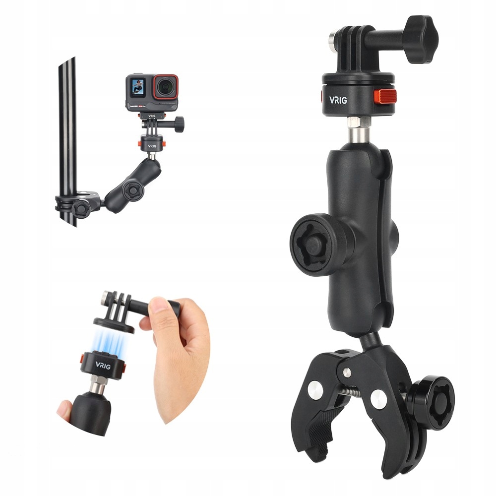 Vrig AC16 Uchwyt crab clamp do kamer GoPro
