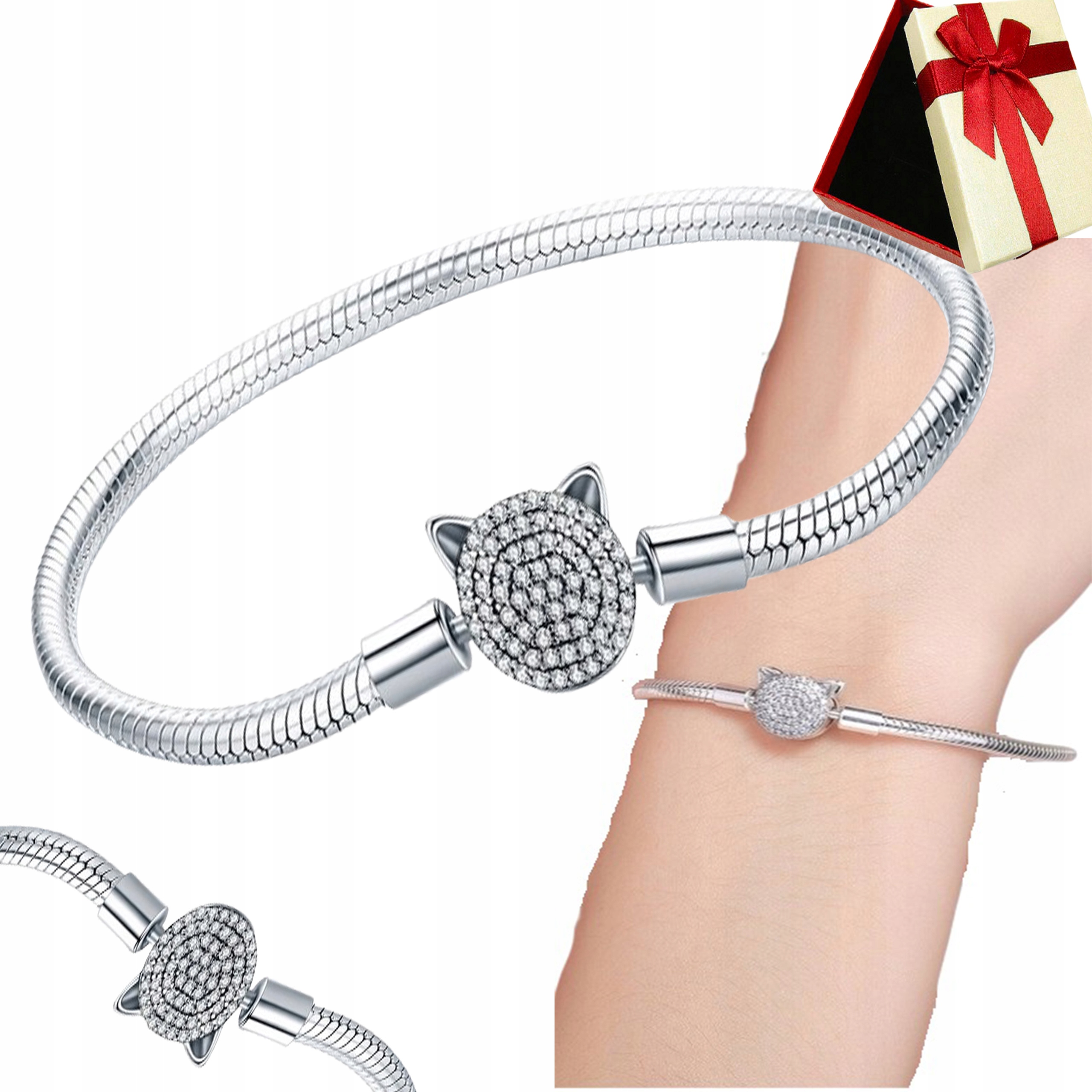 Modulární Náramek ze stříbra s přívěskem Stříbro s925 Základna 20 cm