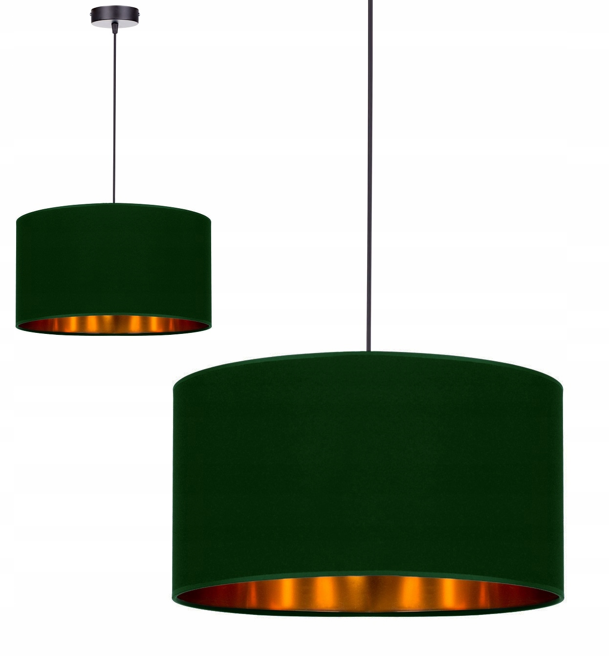 

Lampa Wisząca Sufitowa Żyrandol Zielono - Złoty