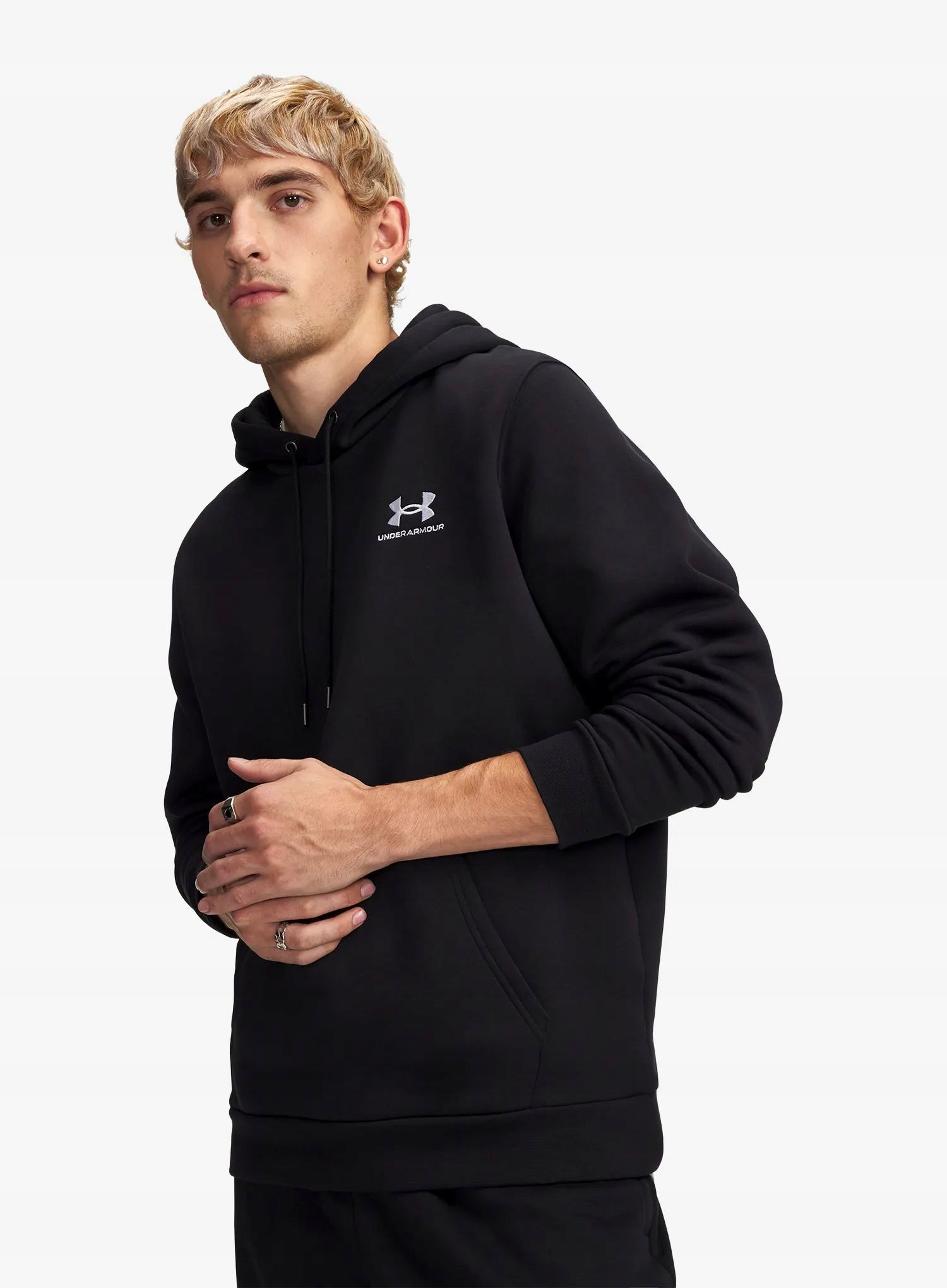 Mikina s kapucí Under Armour Icon Fleece Hoodie černá/bílá M