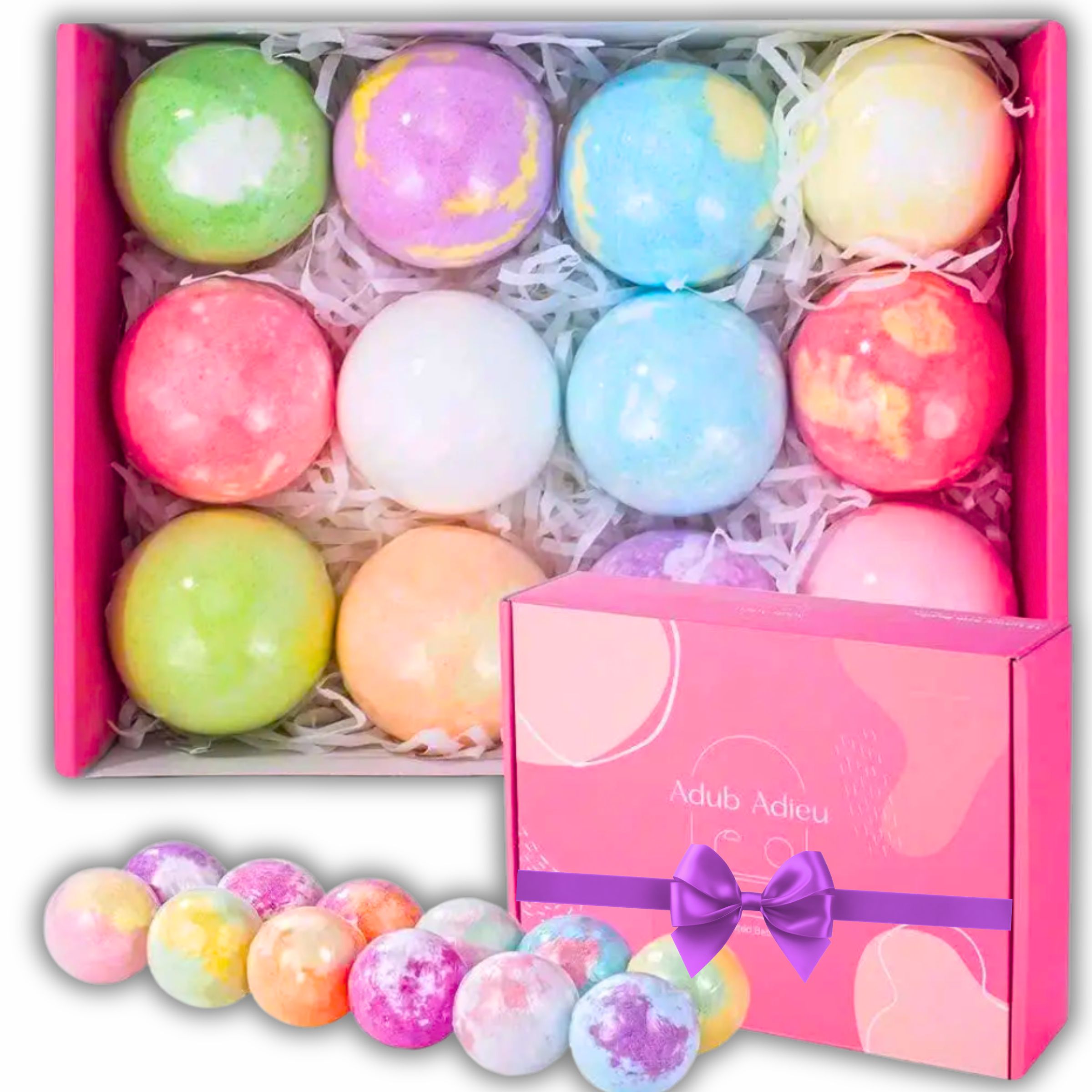 ZESTAW 12 KUL DO KĄPIELI SPA ŚWIĄTECZNY PREZENT DLA KOBIET NA WALENTYNKI