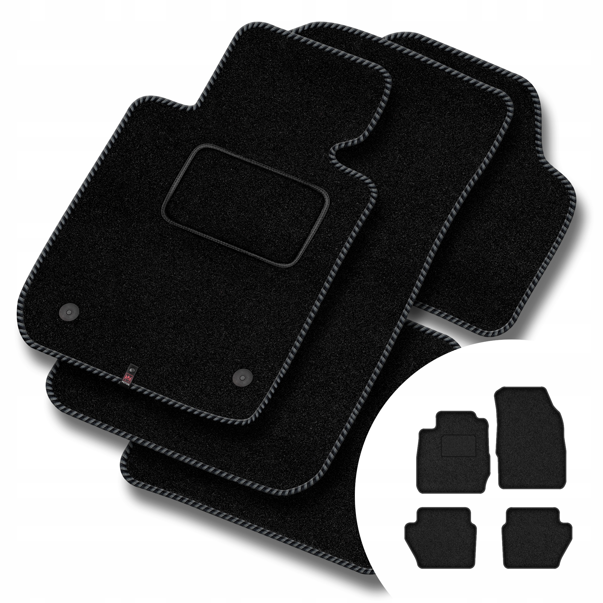 Velurové koberce Streak pro Ford Fiesta VI 2008-2012, oválné stopky