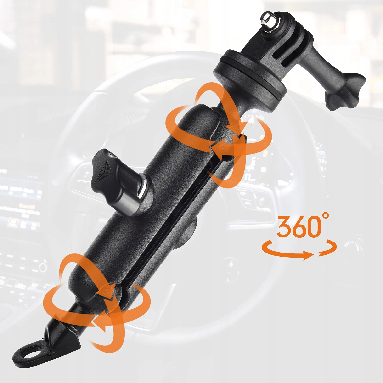 CAMOLO 360° Adjustable Motorcycle Mirror Mount for Action Cameras — miniatura 2