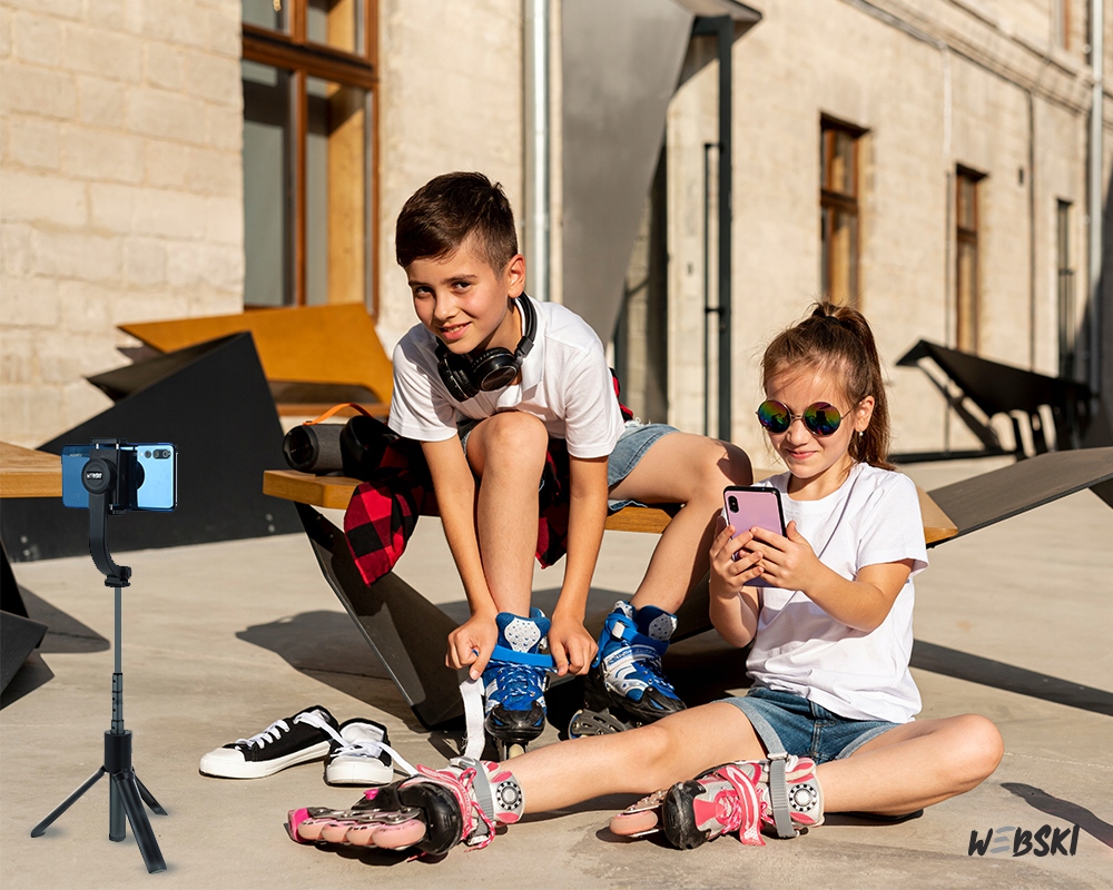 SELFIE STICK GIMBAL STABILIZATOR STATYW NA TELEFON Z PILOTEM BLUETOOTH Długość minimalna 19 cm