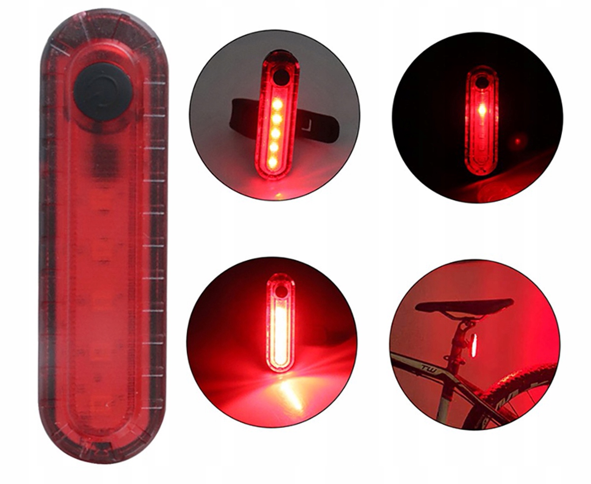 ZESTAW LAMPEK ROWEROWYCH LED PRZÓD I TYŁ DO ROWERU + USB LAMPKI ROWEROWE Kolor dominujący czarny