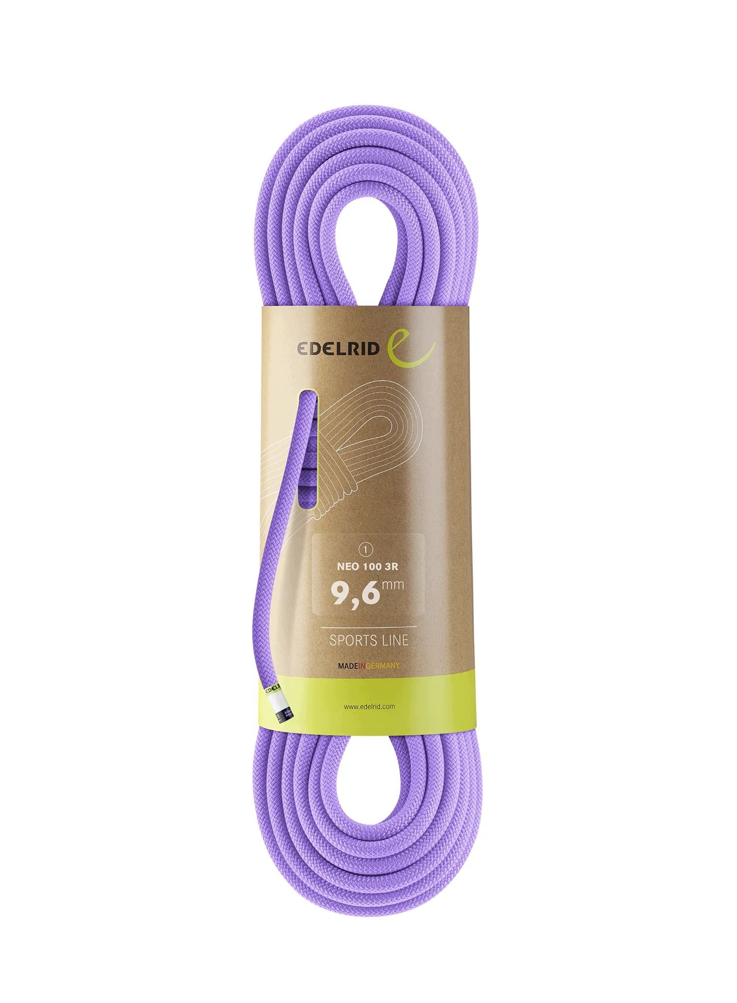 Dynamické lano Edelrid Neo 100 3R 9,6 mm 50 m lavender