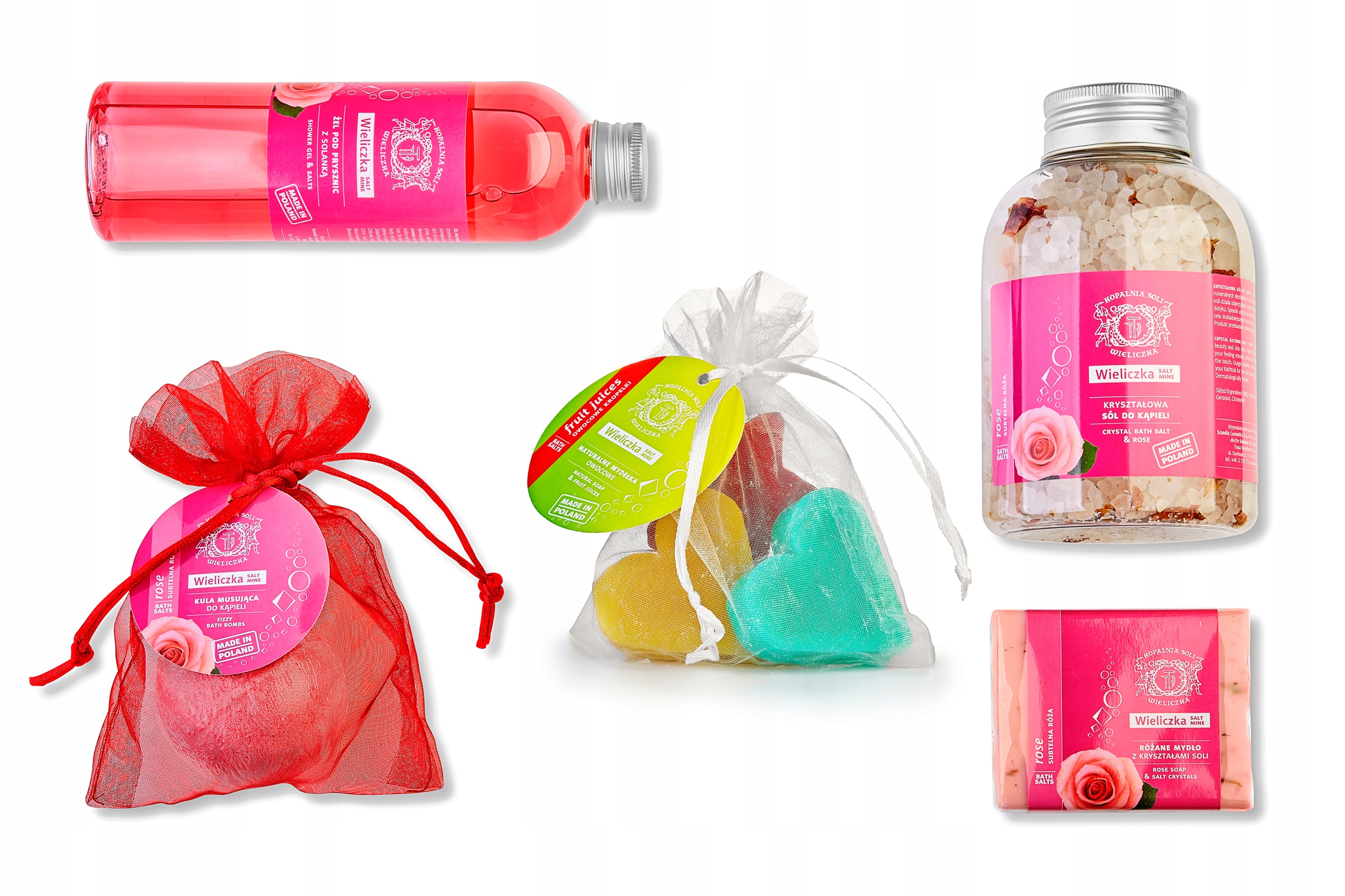 dla Mamy Babci Zestaw upominkowy róża mydło żel sól kule do kąpieli
