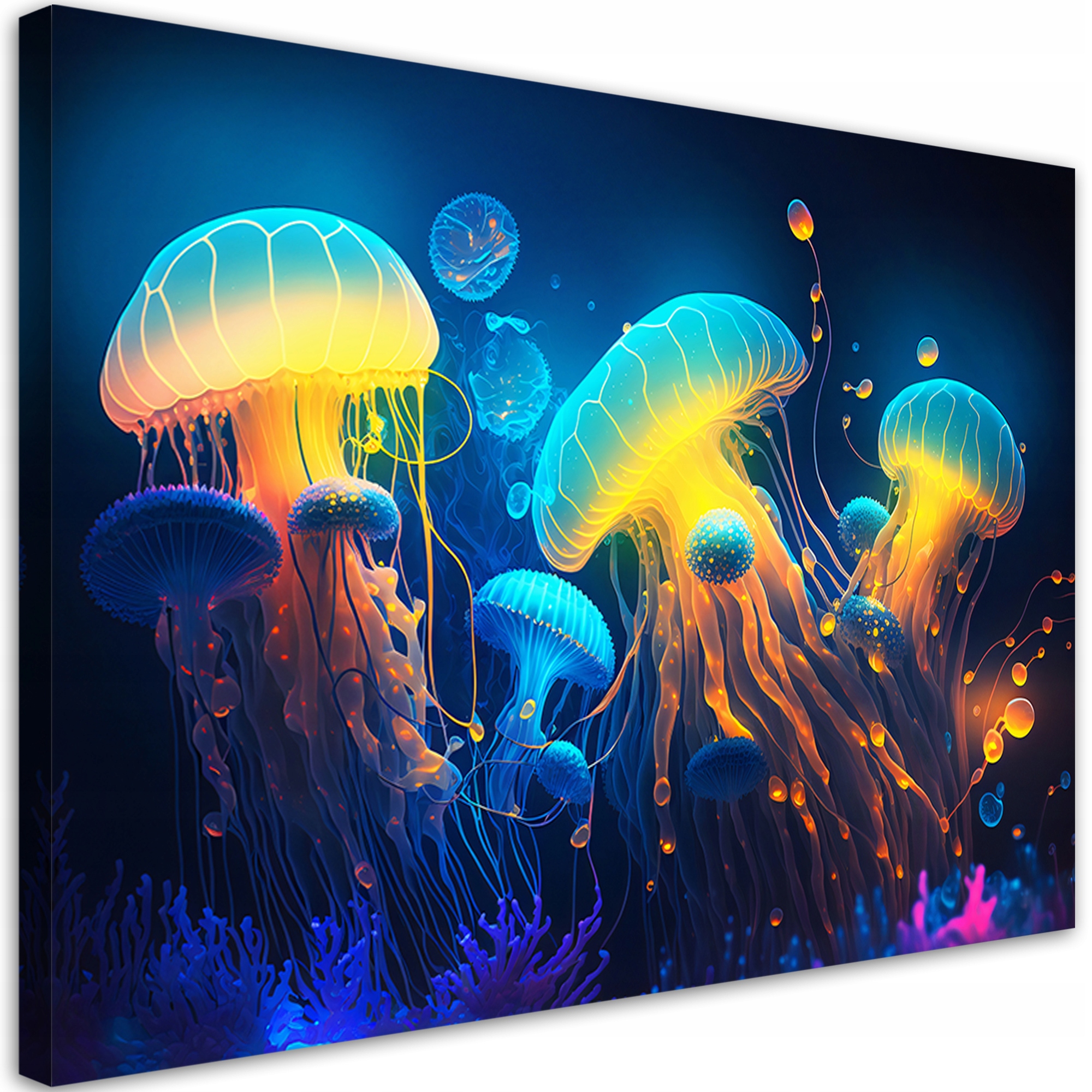 Obraz na plátne, Neónová morská abstrakcia 90x60
