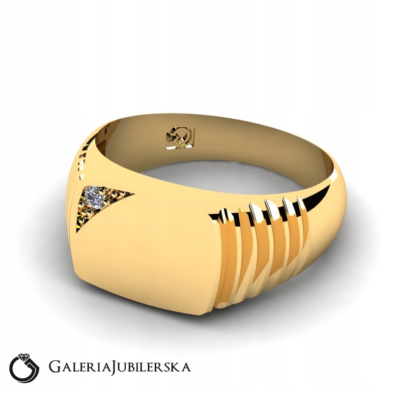 KLASYCZNY SYGNET ZŁOTY GRAWER INICJAŁÓW Płeć mężczyzna