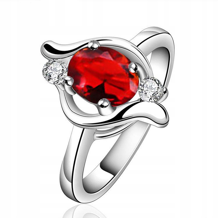 

Srebrny Pierścionek Z Czerwoną Cyrkonią Rozmiar 20