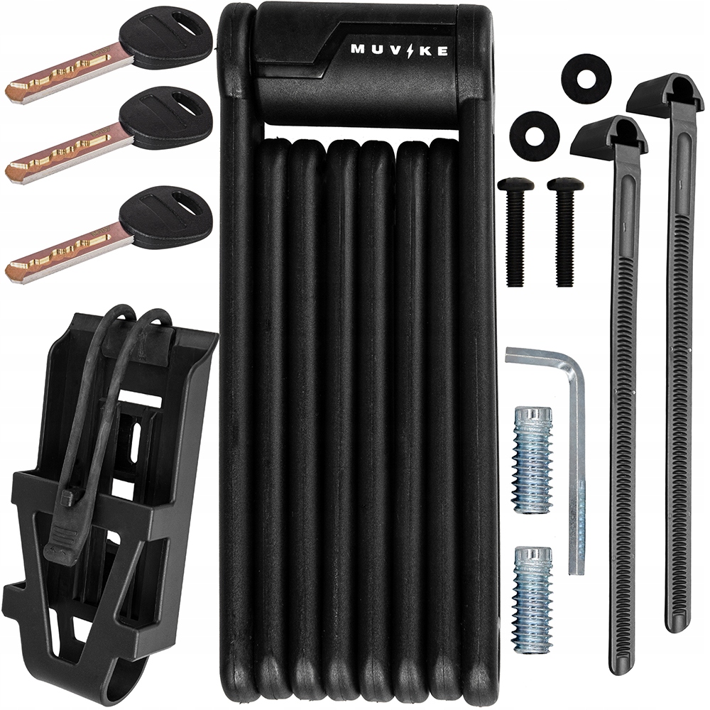 Zapięcie Rowerowe Składane 110cm 8mm Na Klucz +uchwyt Muvike Fold 1100/8K