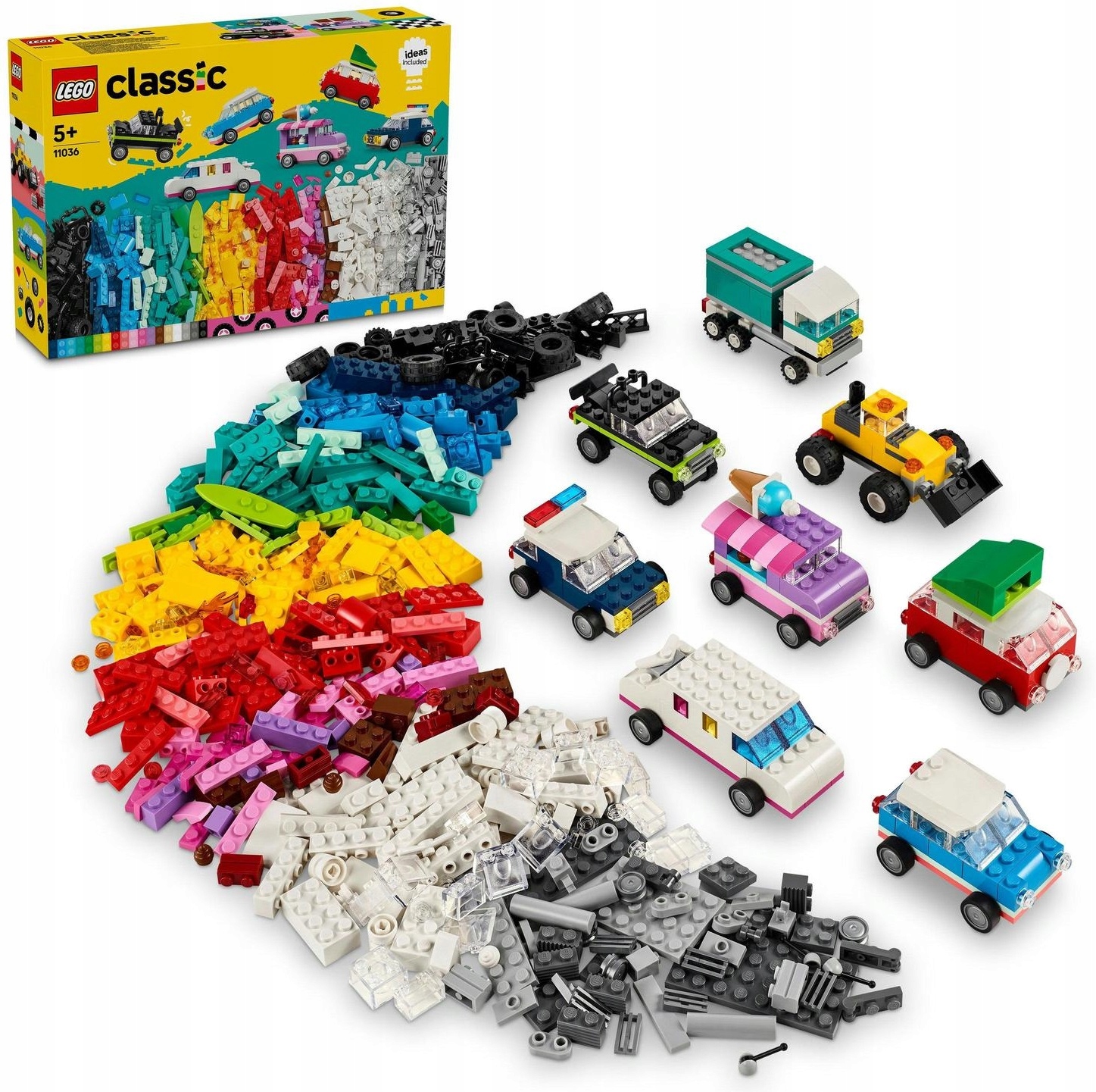 Lego Classic 11036 Velká kreativní sada Vozidla Auta 900 dílků 52 Kola