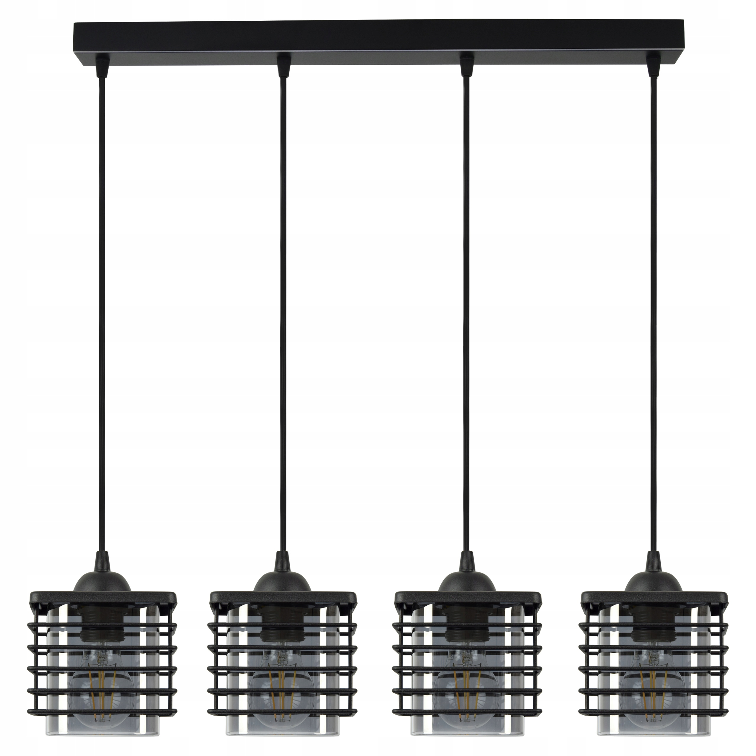 

Lampa Wisząca Żyrandol Klosze Druciane Szklane Led