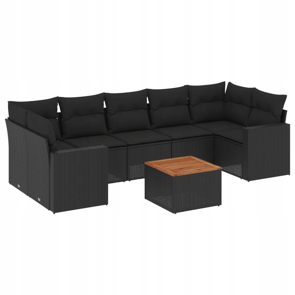 Set zahradního nábytku plast vidaXL černý 8 dílů