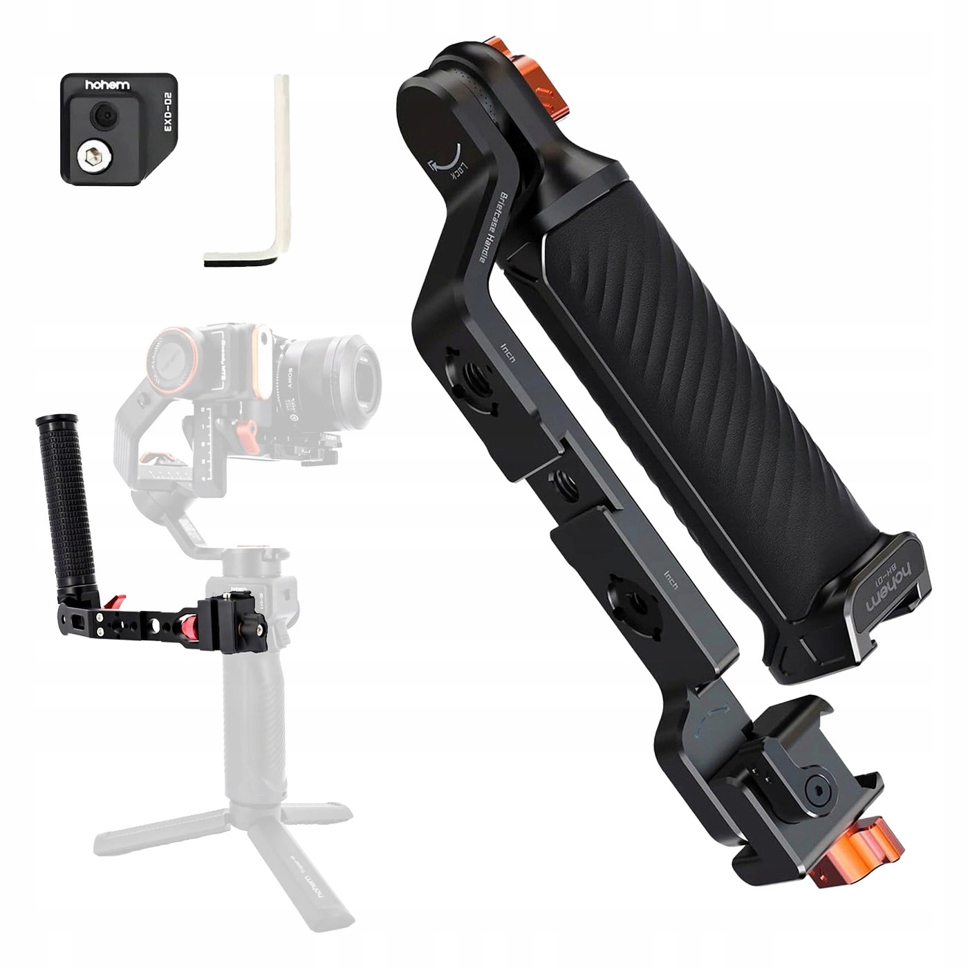 Uchwyt ręczny do gimbali Hohem iSteady M6 M7 MT2 rączka 1/4" 3/8" 180°