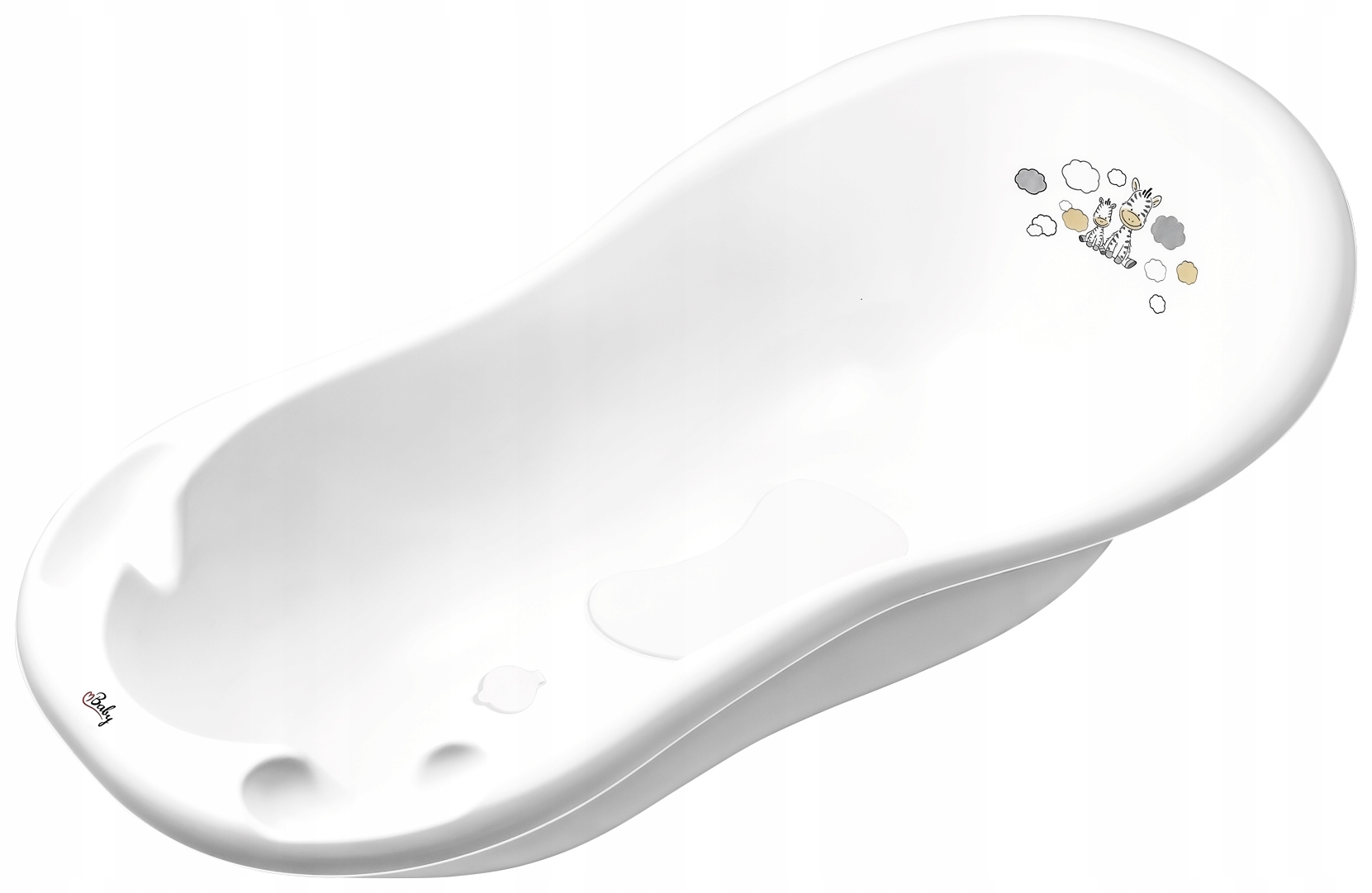 Wanienka wanna z korkiem i matą Zebra 100 cm - Biały