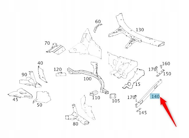 Levý držák pásu Amg Gt A1906208701
