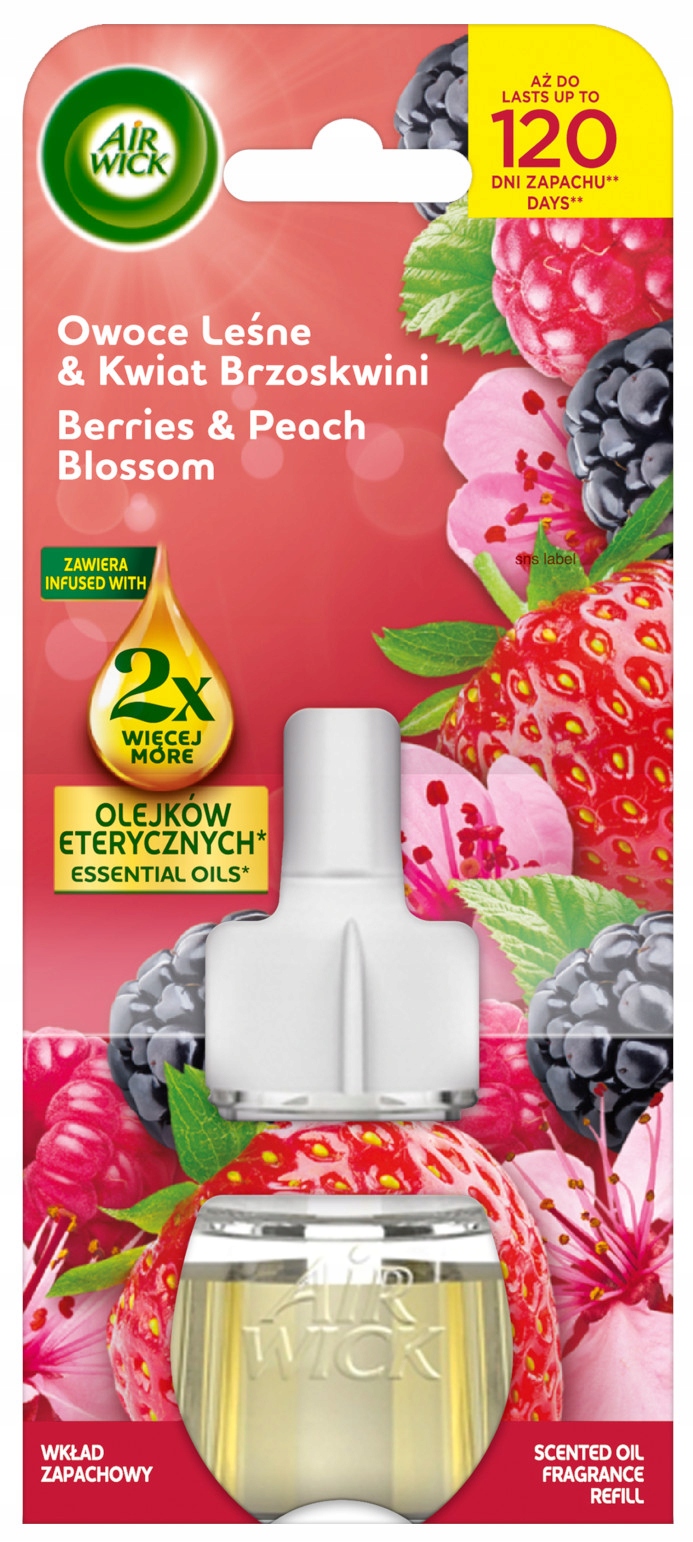 Air Wick Elektrický osvěžovač lesního ovoce a broskvového květu, náplň 19 ml