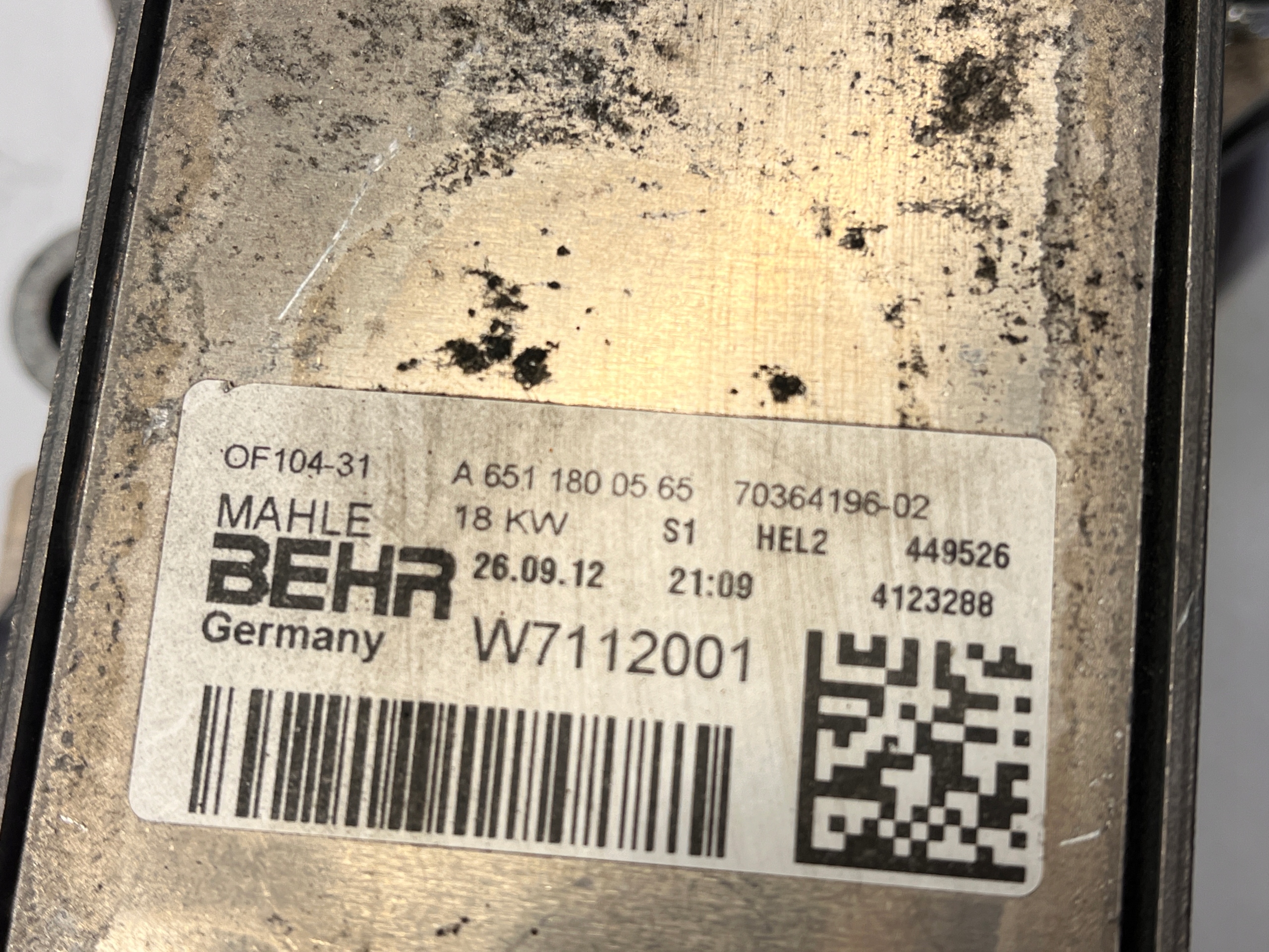 MERCEDES W176 olaj hütö A6511800565