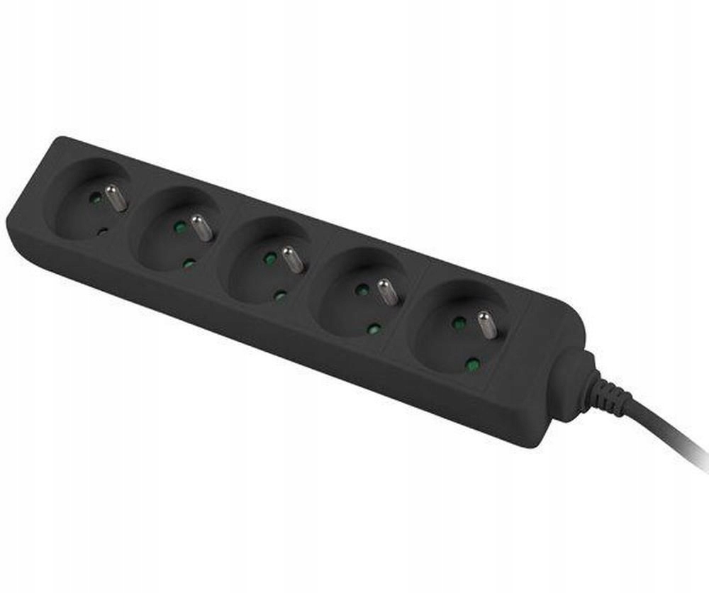 Premiumcord Przedłużacz 230V 2m 5 gniazd, czarny