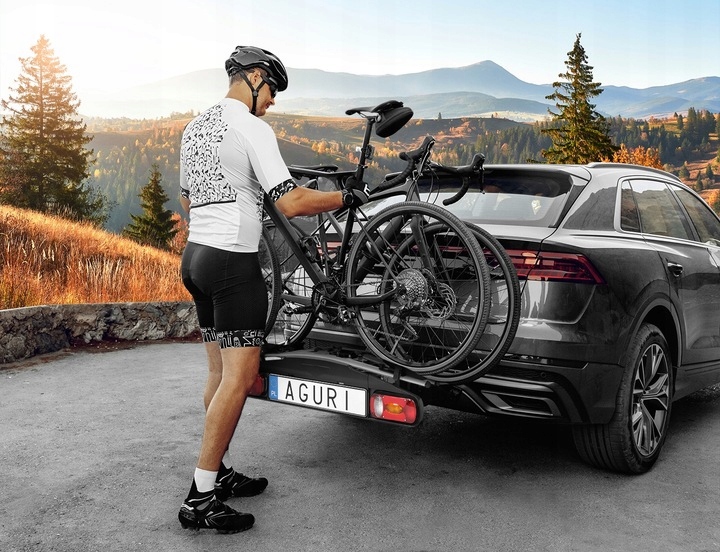 AGURI ACTIVE BIKE 4 Bagażnik Rowerowy na hak Uchwyt - Uchył Zamykanie 13Pin Model Active Bike