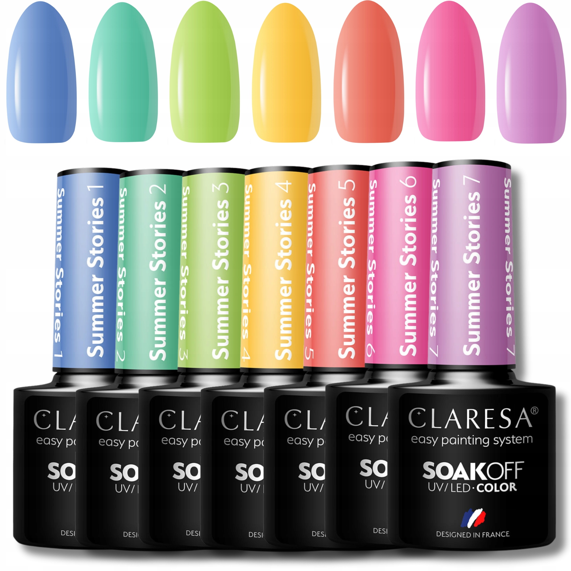 Claresa Lakier Hybrydowy Summer Stories Róż Czerwień Fiolet 7x Do Paznokci