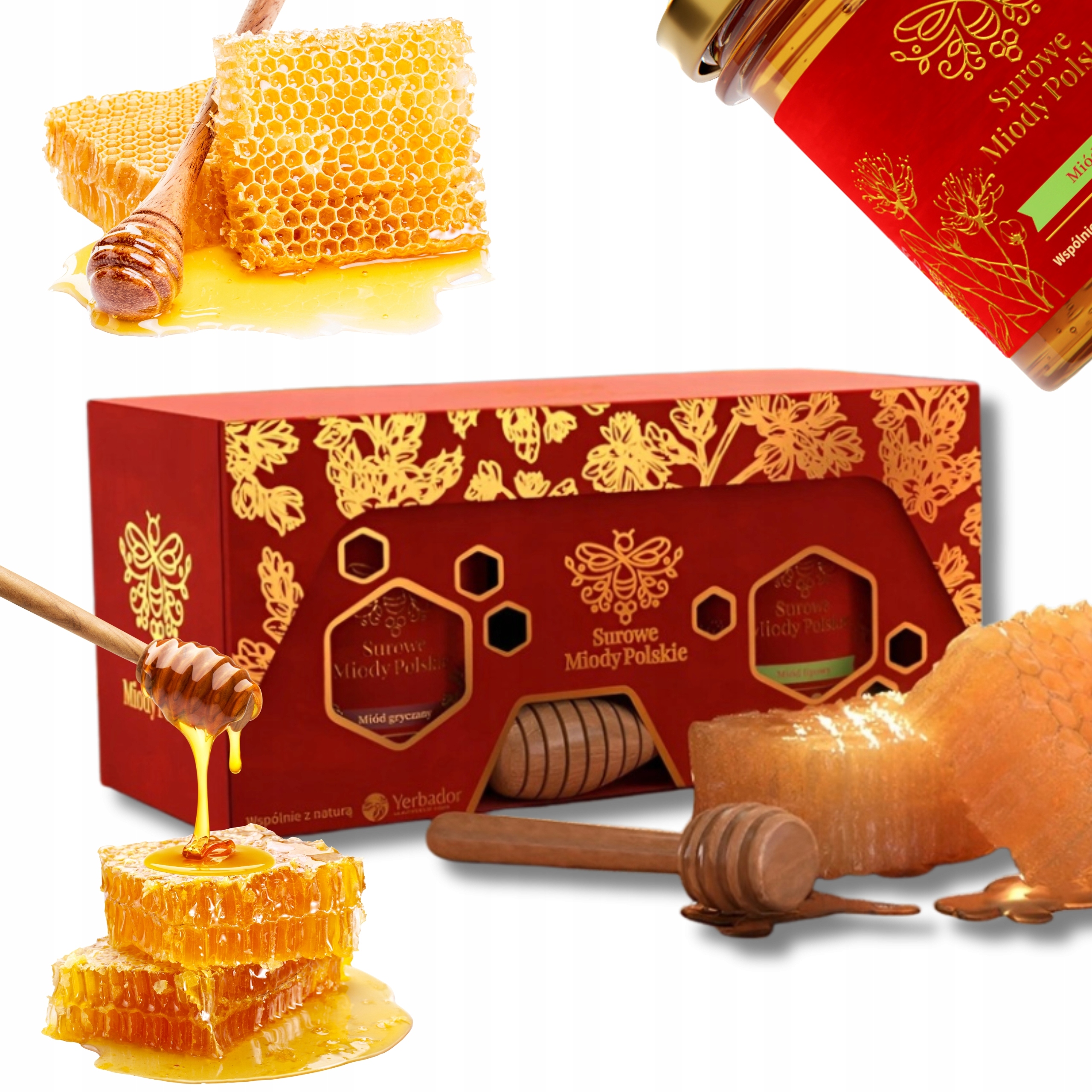 Levně Akátový Med přírodní, surový, z Polské původu, proužky 2x400g Dárková Sada