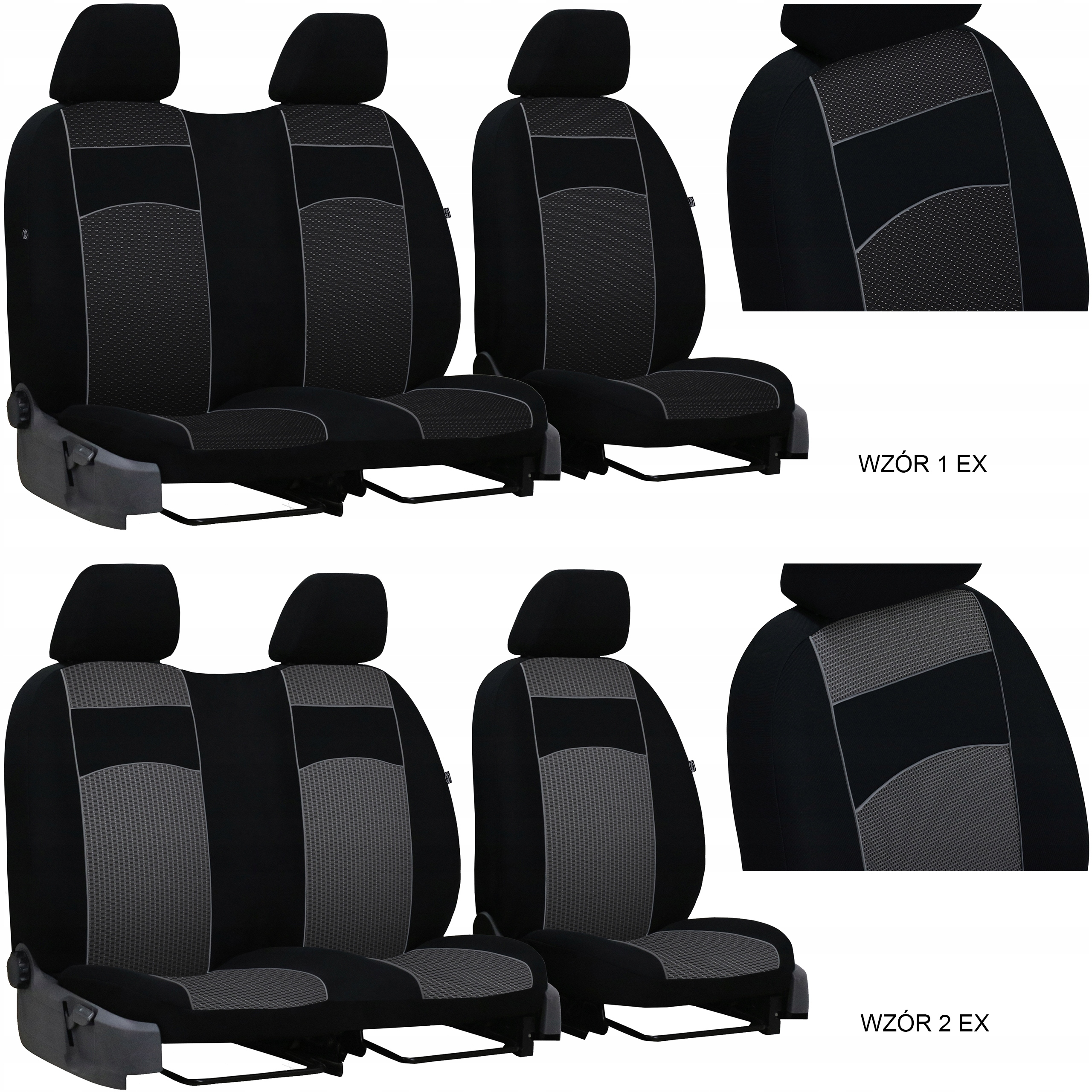 GRUBE POKROWCE MIAROWE VIP BUS FORD TRANSIT 3 2+1 Materiał materiał tapicerski