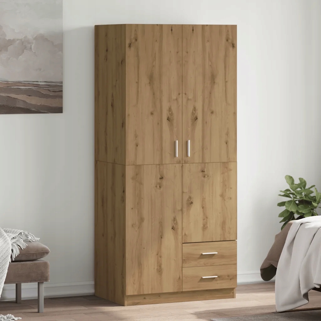 Šatní skříň dub artisan 80 x 52 x 180 cm kompozitní dřevo Hnědá 855887