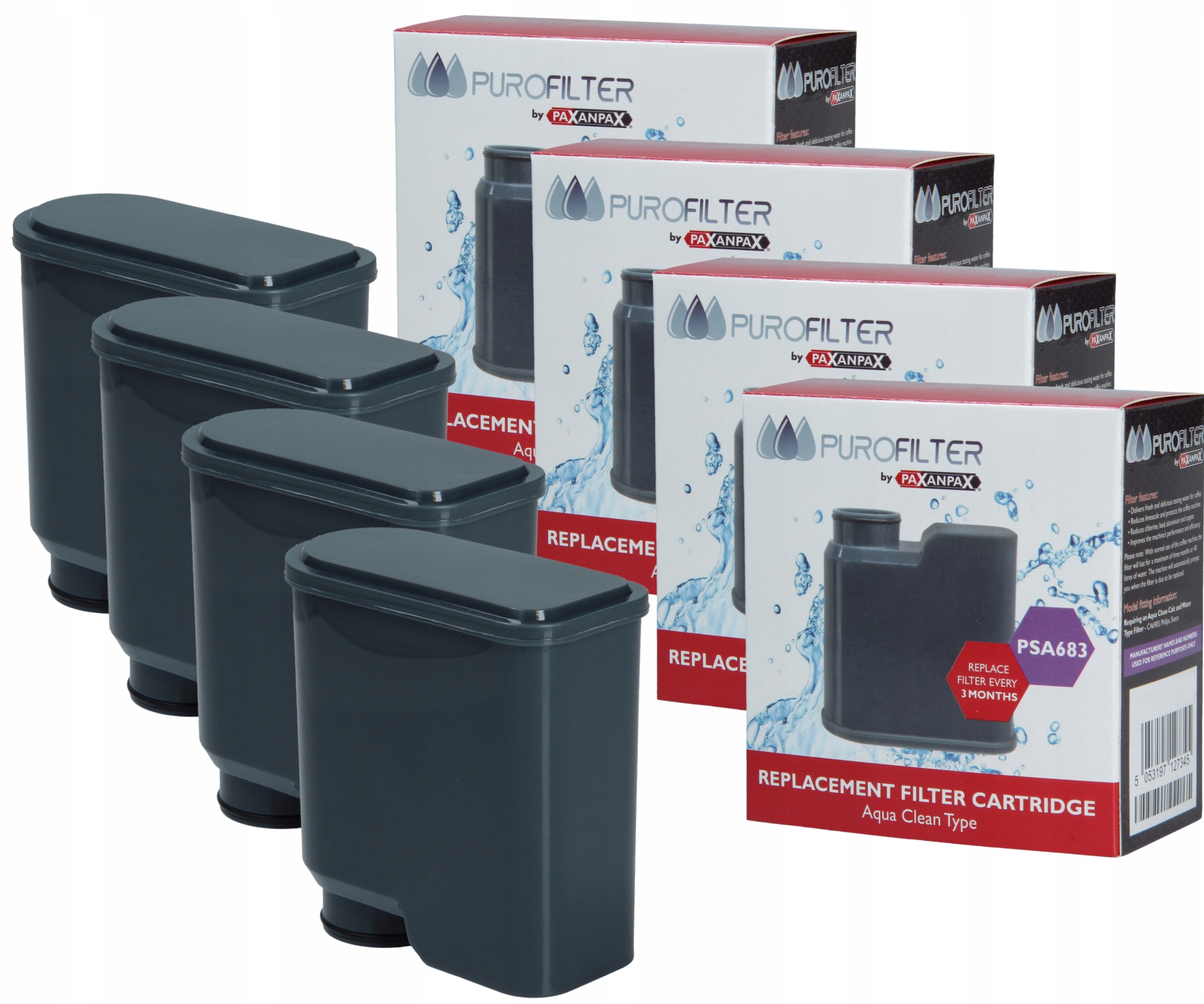 

Filtr 4szt Saeco Philips AquaClean CA6903 5000 Kaw