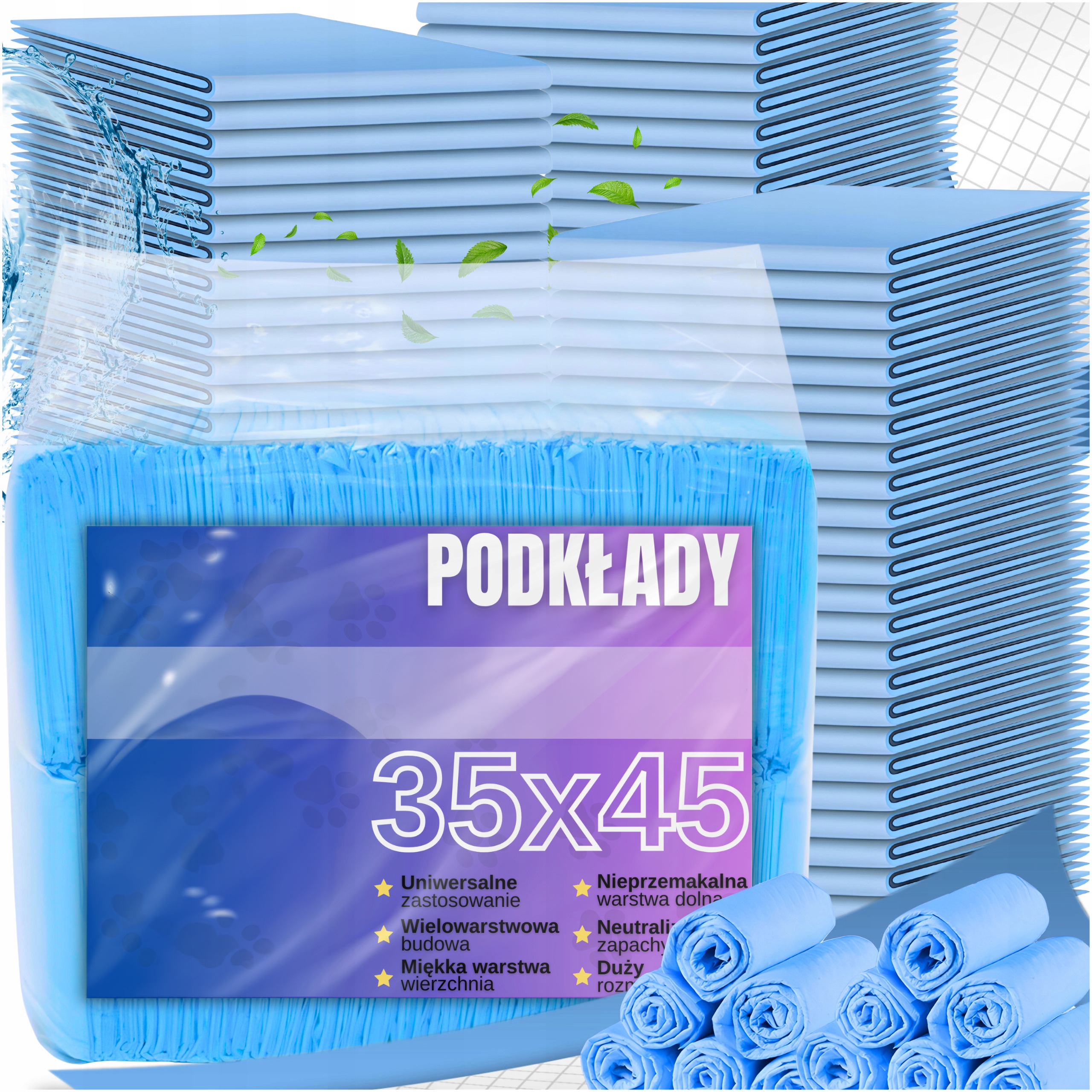 PODKŁADY CHŁONNE HIGIENICZNE MATY JEDNORAZOWE DO PRZEWIJANIA 100szt