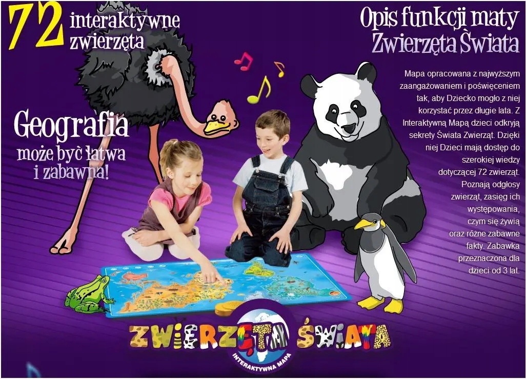 Dumel Interaktywna Mapa Zwierzęta Świata Edukacyjn Rodzaj inna