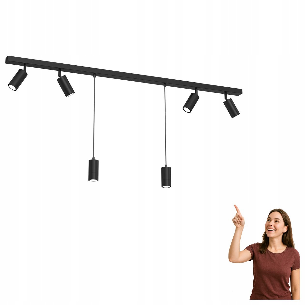 Šesťbodová závesná lampa s reflektormi Link 5189 Luminex