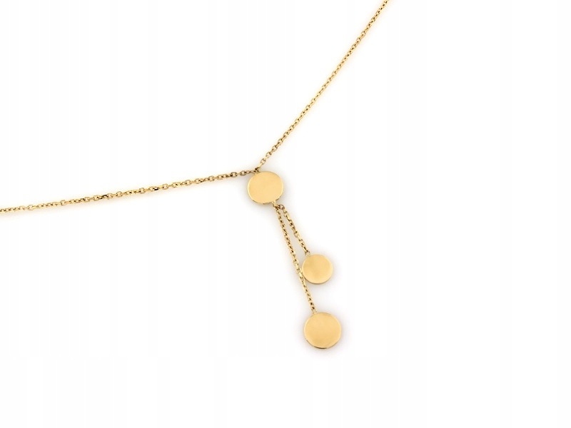 Zlatý náhrdelník 585 14k s visícími destičkami 1.64g pro ženu jako dárek