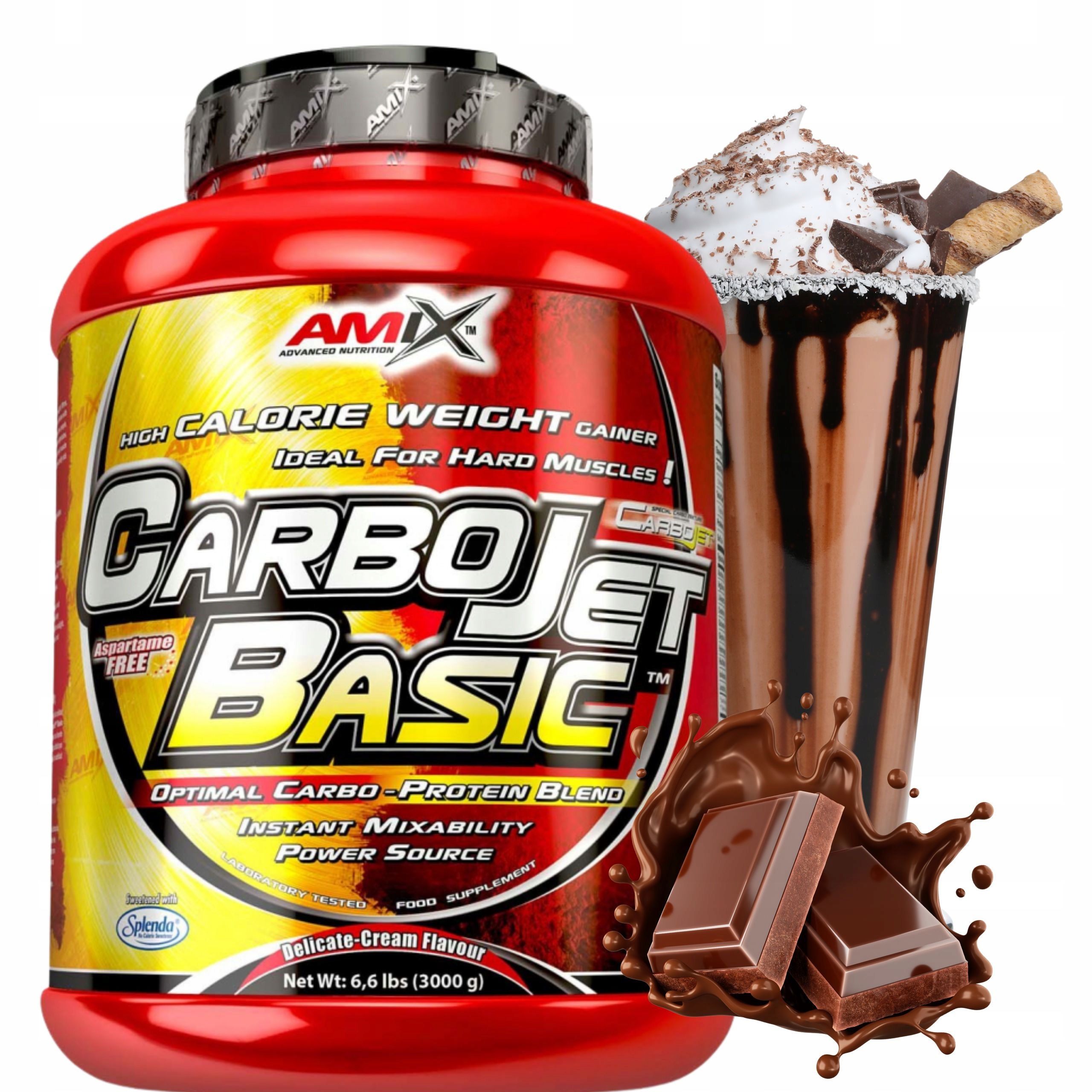 Mass Gainer Čokoládový prášek Síla Energie Sacharidy Bílkoviny Wpc 3kg