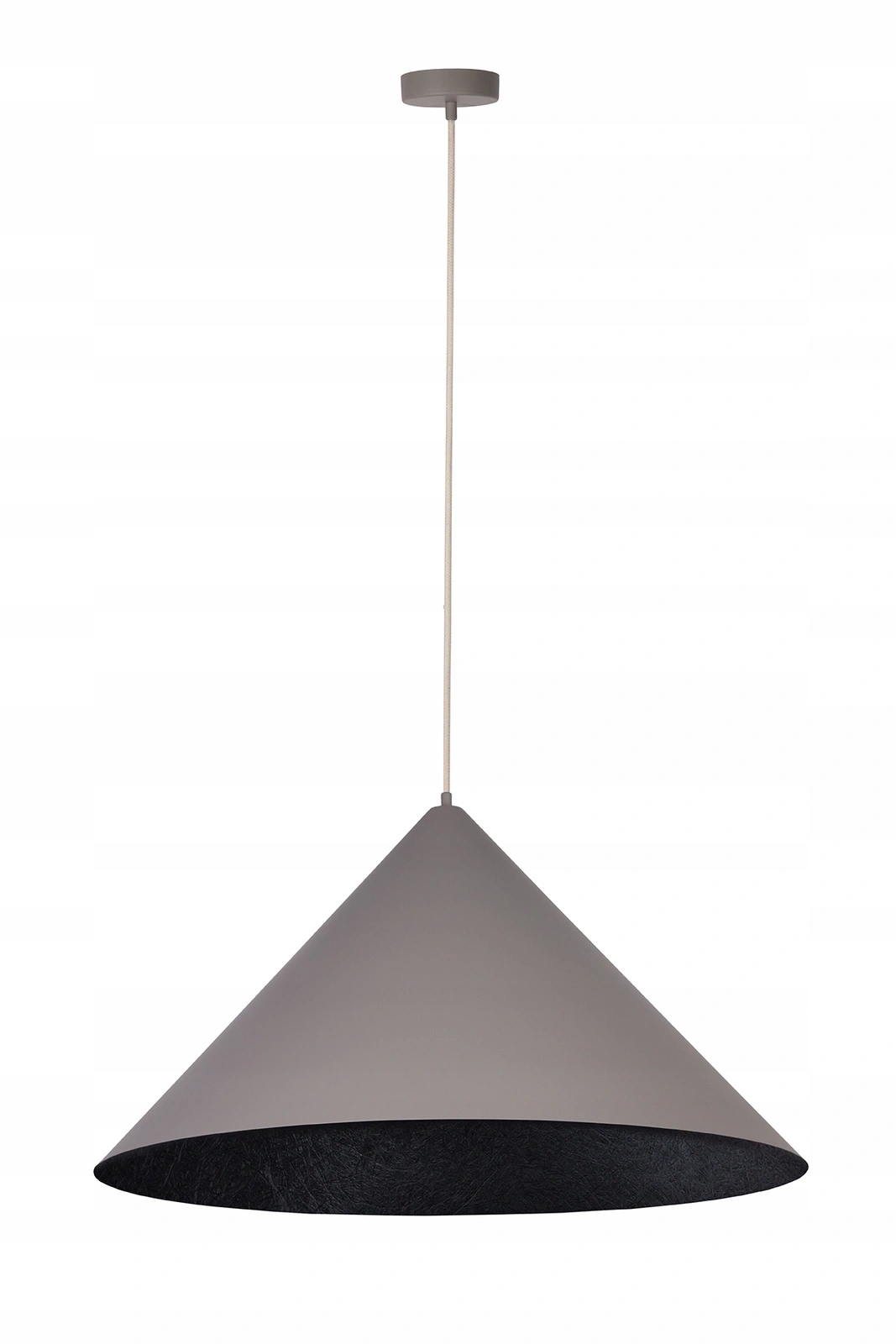 Závesná lampa Sigma Lighting Vesuvio taupe čierna kompozitná E27 70 cm